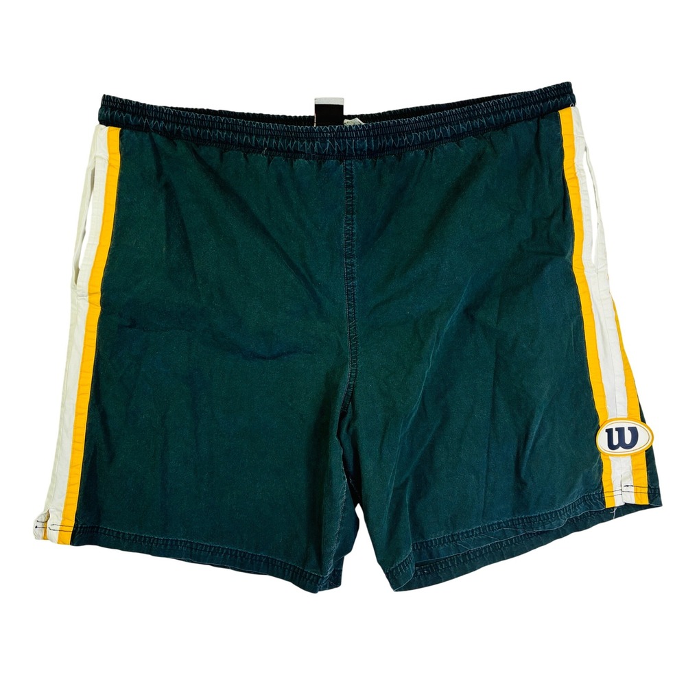 Vintage Wilson Mens Athletic Shorts Stripe Elastic Waist Pockets M Packer Colors